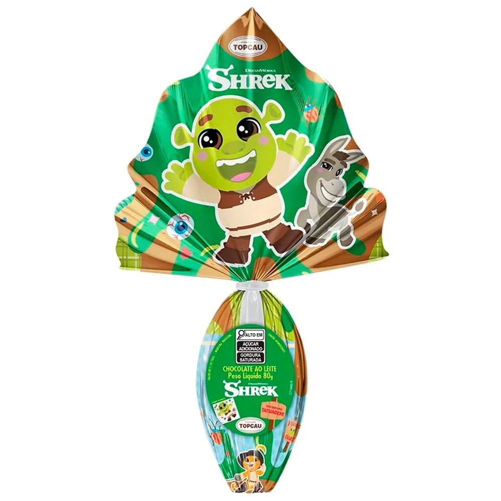 Ovo de Pascoa Shrek com Tatuagem 80g - TopCau-1- Ovo de Pascoa Shrek com Tatuagem 80g - TopCau-1-